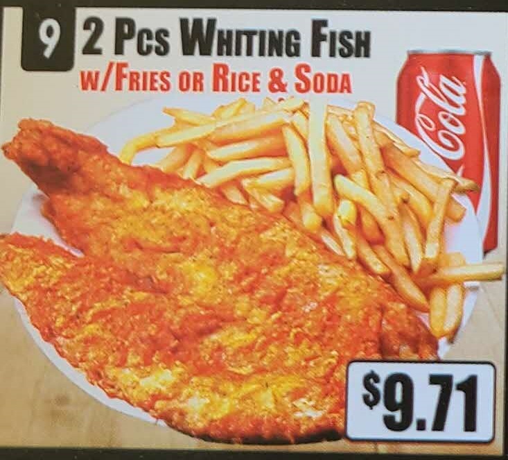 Crown Fried Chicken - 2 Piece Whiting Fish with Fries or Rice or  Soda.jpg