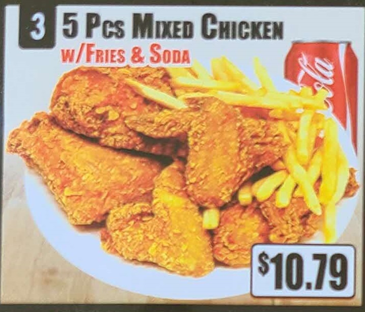 Crown Fried Chicken - 5 Piece Mixed Chicken with Fries and Soda.jpg