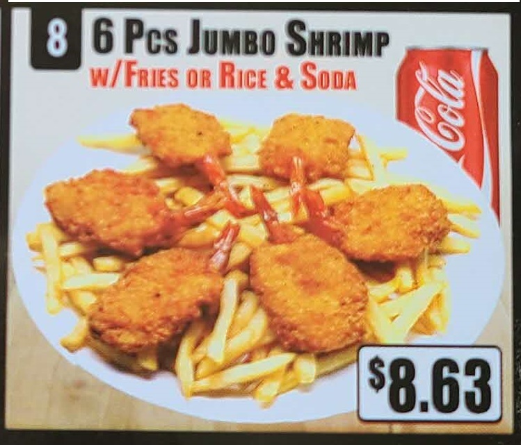 Crown Fried Chicken - 8 Piece Jumbo Shrimp with Fries and Soda.jpg